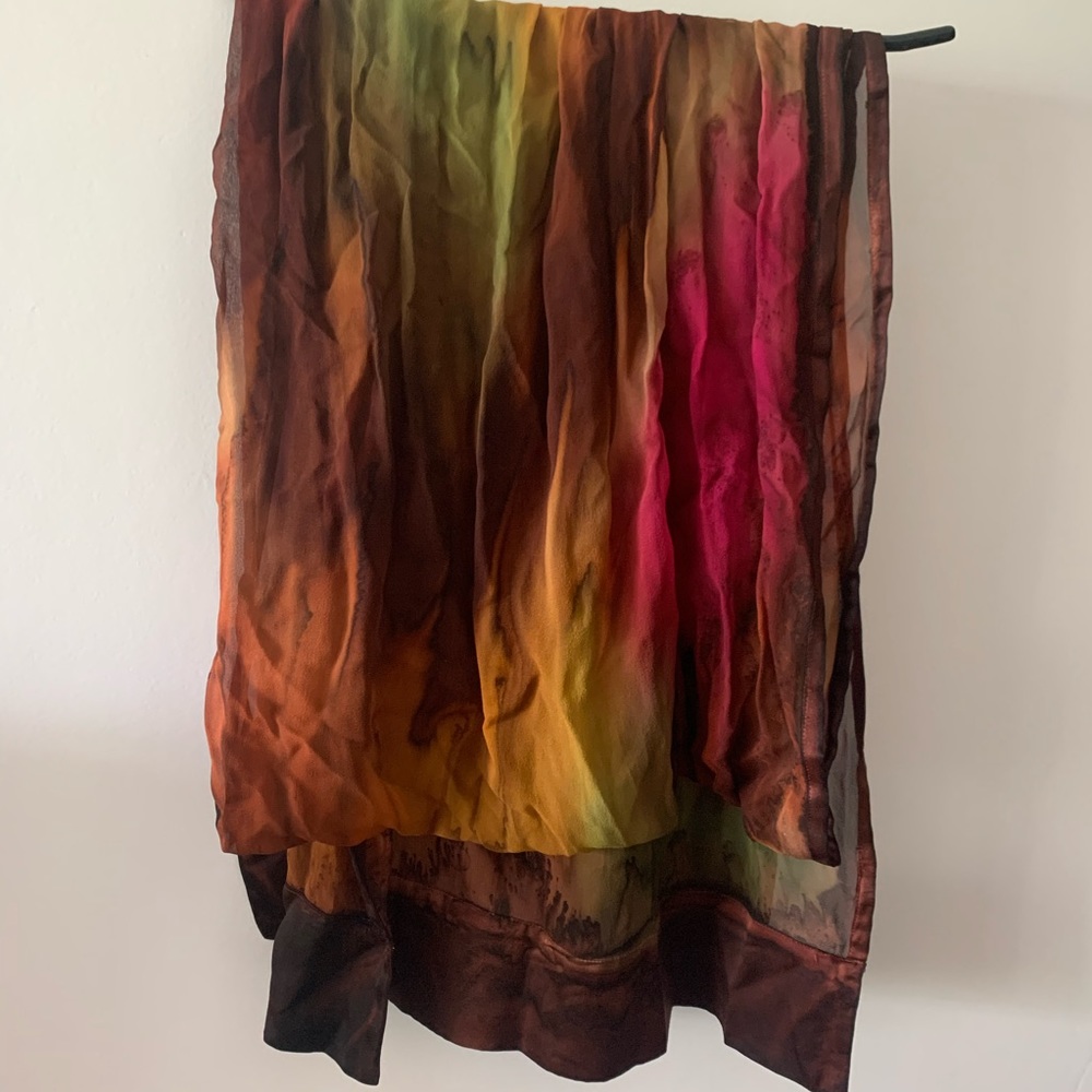 Colorful silky scarf